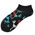 Socquettes en coton noir pour couples avec motifs géométriques abstraits et colorés - 36-44 / Géométrique Abstrait sur Fond Noir