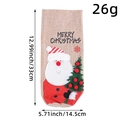 Linen Christmas wine bottle bag with Santa Claus embroidery, size 33x14.5cm - Santa Claus