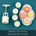 Manual pastry mold set for 50g cakes with 4 sunflower stamp patterns and spring press - 50g Colorful Sunflower (1 Mold 4 Stamps)