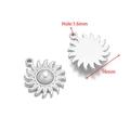 Silver stainless steel sun charm with pearl center and 16mm diameter measurement - 16mm Sun with Pearl (Steel)