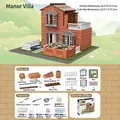 DIY miniature brick villa building set with 241 pieces including tools and seeds - 301 Manor Villa (241 PCS)