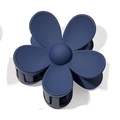 Matte dark blue daisy flower hair claw clip with a stylish Korean aesthetic design - Navy Blue