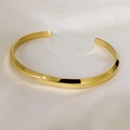 Minimalistische C-vormige roségouden titanium stalen armband met geometrische randen - Klein / Goud