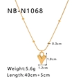 Polished 18k gold plated stainless steel snake chain necklace with a 3D heart pendant - 18K Gold / Polished Gold Heart Style (NB-N1068)