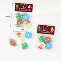 Set de gommes sapin de Noël et Père Noël emballées, lot de 4 pièces par sac, poids 28g - Sac OPP Noël (Lot de 4)