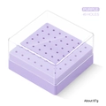 Purple 49-hole nail drill bit organizer box with clear dustproof cover and 87g base - 49 Holes / Purple