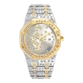 Orologio da uomo di lusso bicolore oro e argento con quadrante diamantato e calendario - Bicolore (Oro e Argento)