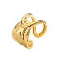 Detailed view of polished golden irregular fluid lines and twisted bead ring texture - Gold Style I (Ripple Fold Design)