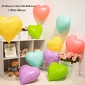 30-piece heart-shaped macaron foil balloons set with ribbons for romantic party decor - 18 Inch Heart Macaron Mixed (30PCS)