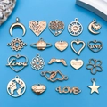 20pcs Rose gold hollow heart and star pendants for DIY jewelry making accessories - KC Gold Set 20 Styles 1pc Each