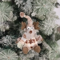 Ciondolo renna di Natale in peluche con sciarpa lavorata a maglia e fiocco di neve - Renna di Natale