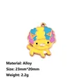 Cartoon alloy lion charm with colorful afro and enamel finish for DIY jewelry - Permed Puppy