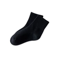 Classic black cotton sports socks for children featuring ribbed cuffs and soft texture - Flat Elastic Children's Socks [black] / 3-5 Years (Feet length 13-15cm)