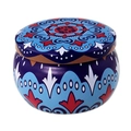 Blue mandala pattern 4.4oz metal tin for scented candles and jewelry storage - 75*50MM C206 Blue Ethnic Style Empty Tin
