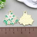 White enamel rose and lily flower pendant in alloy gold finish for DIY jewelry - White Enamel Jasmine 20*20mm