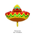 Colorful Mexican sombrero foil balloon with wave stripes for fiesta party decorations - Mexican Hat