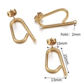 Golden fan-shaped embossed geometric earring studs with hanging hole for DIY jewelry - 25mm Paperclip Shape / Gold