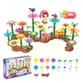 90-piece DIY garden building block set for kids featuring colorful floral stems and butterfly - Standard Garden Variety (CJ2022)