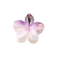 Iridescent purple and pearl white plumeria flower hair claw clip with glossy finish - 8cm New Gradient Color - Purple And White