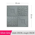 3D embossed silver gray adhesive wallpaper tile with floral pattern 35x35cm - Silver Gray