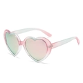 Pink and blue gradient heart sunglasses with reflective colorful polarized lenses - Gradient Pink Green Frame Pink Mirror Polarized