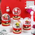 Luminous 6.5cm Christmas crystal balls set with Santa, snowman and elk figures - NO.27 Reindeer and Snowman
