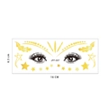 Waterproof gold glitter face tattoo JFF-007 with stars and leaf patterns, size 16x6.5cm - Stars Leaves and Dots Style (JFF-007)