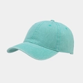 Détail d'une casquette de baseball en coton délavé vert menthe avec œillets d'aération - Bleu sarcelle