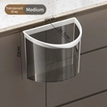 Wall-mounted kitchen trash can in transparent grey finish medium size 29x16.5x22cm - Medium / Gray