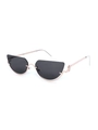 Gafas de sol cat eye vintage Y2K sin montura inferior con marco de metal oro rosa - Montura Dorada Negro Gris