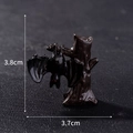Miniature resin black bat on tree stump figurine for Halloween, height 3.8cm width 3.7cm - Style 4 Bat Tree