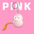 Pink penguin personal safety alarm with keychain and yellow wrist strap for women - English Packaging / Penguin / Sakura Pink