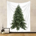Arazzo da parete con albero di Natale bohémien e luci calde su sfondo bianco - 73X95 CM (Esportazione Spazzolato) / Albero di Natale Realistico Lussureggiante (GT100592)