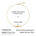 Detaillierte Größenangaben der goldenen geometrischen Knoten-Halskette aus Edelstahl - Gold Geknoteter Stab Stil (YYN025235)
