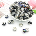 Mix of colorful resin and glass large hole beads for DIY handmade jewelry bracelets - Black Decorative Beads (16526) / Black (10g)