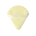 Borla de algodón triangular en amarillo claro con cinta suave para fijar el maquillaje - Amarillo