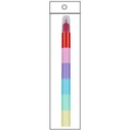 Rainbow bear stacking highlighter with six detachable vibrant color marker sections - Bag Packaging / Cylindrical Pen Promotion