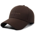 Classic dark brown twill baseball cap with light brown norason embroidery detail - Adjustable / Coffee