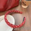 Vintage red polka dot sponge headband, 3cm wide retro hair accessory for women - Width 3cm / Red Large-3cm