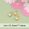 Three 18k gold-plated star lobster clasps for jewelry making, size 12.3mm x 7.4mm - M82401 Gold Star Lobster Clasp
