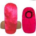 Cuffia lunga in raso rosso rosa vibrante con elastico per proteggere i capelli - Taglia unica / Rosa Rosso