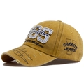 Vintage baseballkappe aus gewaschener baumwolle in senfgelb mit stickerei 85 - Gelb