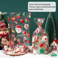 Christmas themed matte BOPP stand-up gift bag with Santa and reindeer illustrations - Red and Green Christmas 2022 - Small