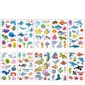Dettaglio di dieci fogli di tatuaggi temporanei impermeabili con vari animali marini - Serie Oceano CA
