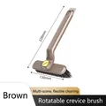 Bruine roteerbare spleetborstel met handvat van 220 mm en dikke duurzame borstelharen - 360° Draaibaar Enkel / koffiekleur