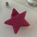 Pentagram star hair claw clip in vibrant rose red with shimmering glitter finish - Rose Red Glitter