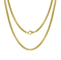 Collier chaîne torsadée en acier inoxydable doré pour homme avec fermoir mousqueton - Chaîne Box 3mm Or 60cm