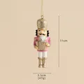 Pink nutcracker soldier ornament with accordion and gold glitter hat for Christmas decor - Pink Soldier with Accordion