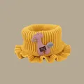 Ginger yellow knitted baby neck warmer with cute giraffe patch and wooden buttons - 2 Months-5 Years / Deer Neck Scarf Yellow