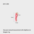 Detailed view of 25mm pink enamel chili pendant with gold star accents and sizing info - Pink Chili DFC114PK